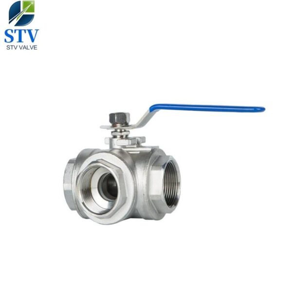 3 Way Ball Valve,T Port,CF8M Body,NPT End - Image 3