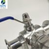 3 Way Sanitary Ball Valve with Tri-clamp Ends, Manual Type - Image 2