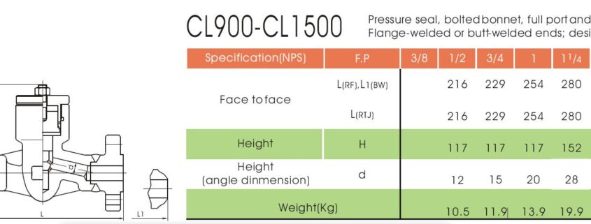 1500LB Lift check valve catalog